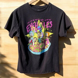 Rick and Morty Adult Swim Black TShirt, Medium